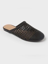 NWT Universal Thread Black Rosaline Flats Woven Slip-On Mule Shoes size 10