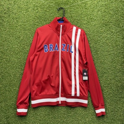 BIG HARE Track Jacket Mens Large Jogging Red Full Zip Up Brazil NWT