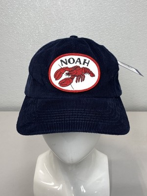 Noah Unisex Coastal Corduroy 5-Panel Hat Navy OS Embroidered Eyelets Adjustable