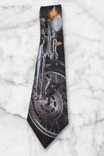 Vintage Harley Davidson Motorcycle Mens Neck Tie 59" Long Ralph Marlin 1992 EUC