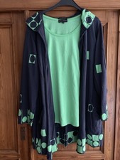 EO Design Strickjacke BW Anthrazit grün XL Kapuze