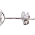 ESTATE VINTAGE SOLID 14K WHITE GOLD 7mm CZ STUD EARRINGS #8066 — photo 4