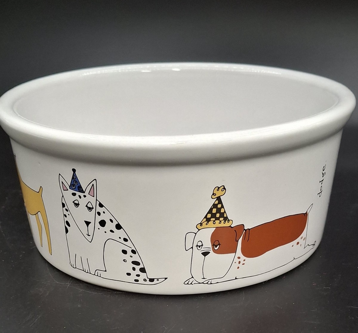 【Ursula】猫 Ursula Dodge Dog “PARTY DOG” Dish Pet Water Food Bowl Signature