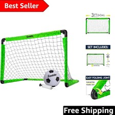 Compact Mini Soccer Goal Set with Ball Pump - Lightweight for Kids' Activities