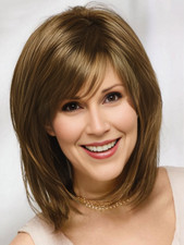 Short Straight Bob Hairstyle Light Brown Synthetic Hair Wigs Women Soft Natural