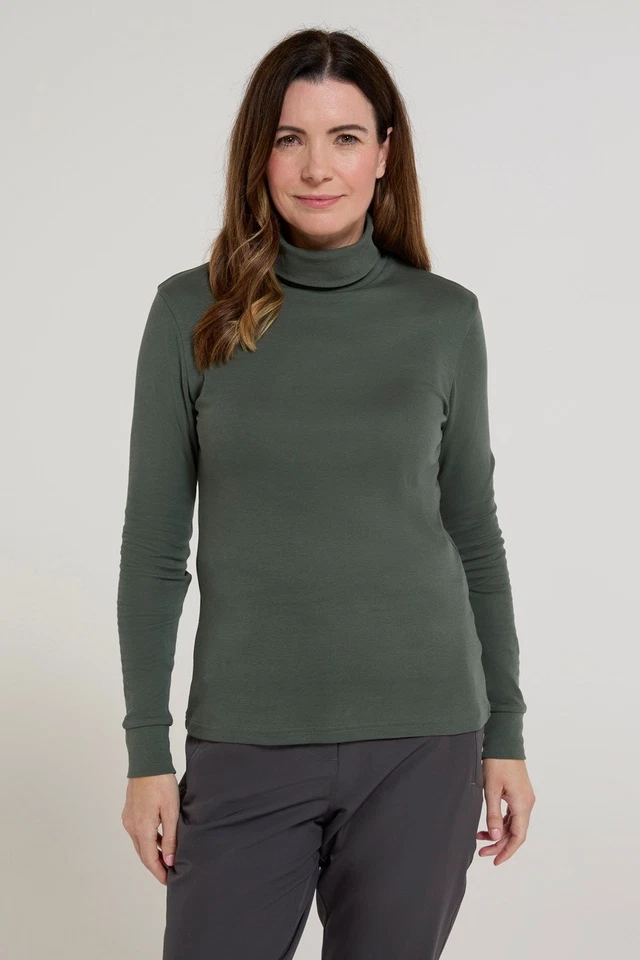 Mountain Warehouse Womens Meribel Roll Neck Top Ladies Cotton Breathable Sweater
