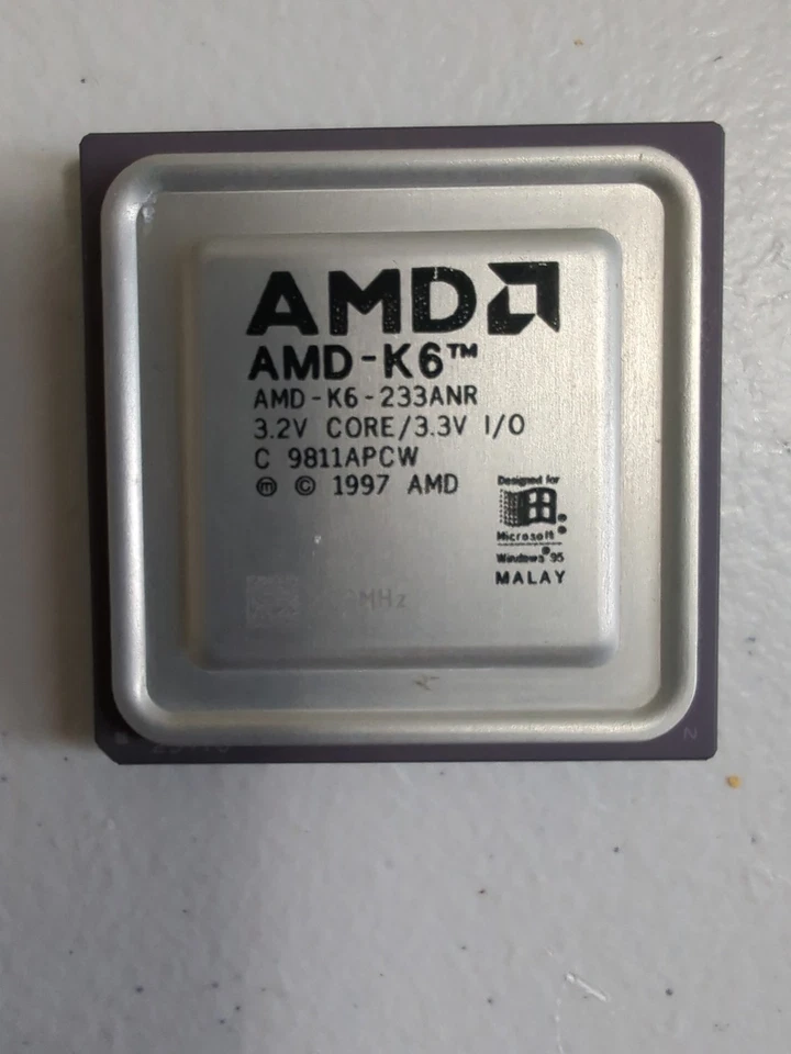 AMD AMD-K6-233ANR 233MHz 3.2V CORE/3.3V Ceramic Processor / CPU  - Image 2 of 4