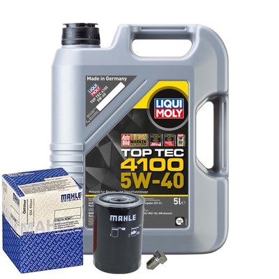 Motoröl 5W40 LIQUI MOLY Top Tec 4100 5L+MAHLE Ölfilter+Ölablassschraube