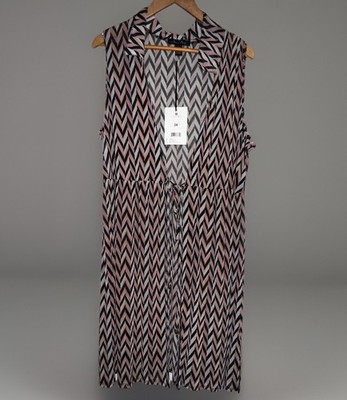 A Love Story Striped Swim Cover Up/ vest 2X Sheer Tie Front Side Slits