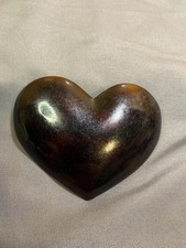 Vintage Translucent Brown Heart Shaped Hair Clip Barrette France
