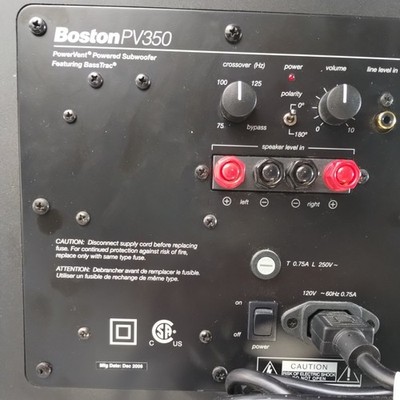 Boston Acoustics PV350 Powered Subwoofer 50 Watts 8'' Bottom Firing Sub  
