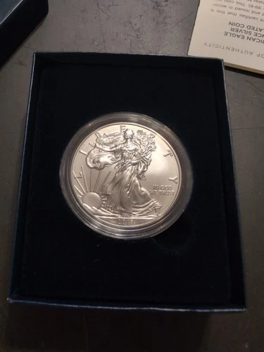 2018 W American Eagle Burnished Uncirculated $1 Silver 1 Oz OGP CoA, West Point