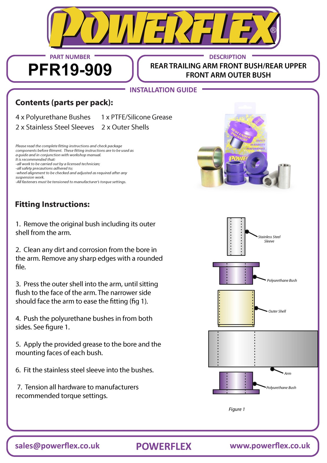 PFR19-909H Powerflex Heritage Rear Trailing Arm Front Bushes