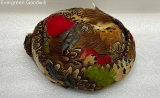 1950s Pheasant Feather Cocktail Hat Union Made Mid Century