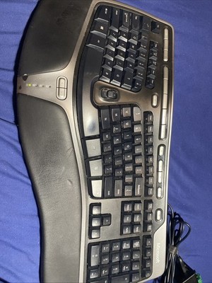 Microsoft Natural Ergonomic USB Wired Keyboard 4000 V1.0 Black KU-0462 Tested