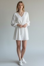 NWT H&M Divided White Cotton Gauze Mini Dress...