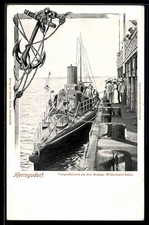 AK Kriegsschiff, Torpedoboot an der Kaiser Wi...