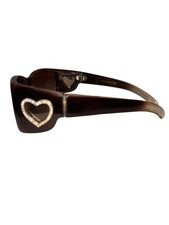 Flylicious Brown Gradient Sunglasses With Rhinestone Heart Accents fly girls
