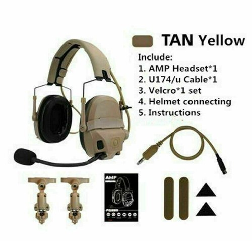 IN Stock FMA FCS AMP Tactical Communication Headset Noise Reduction V20/V60 PTT - Picture 6 of 12