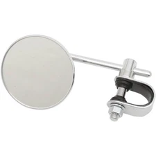 Emgo 3" Chrome Stamped Clamp-On Mirror With 4" Stem - Round - Chrome -