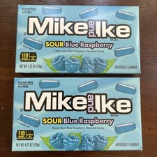 Mike and Ike Sour Blue Raspberry Chewy Candy 4.25 OZ Box X 2