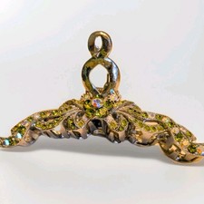 Vintage Emerald Green Rhinestone Exquisite Hair Clip For Pageant, Wedding, Ball,