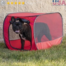 Soft-Sided Pop Up Mesh Dog Kennel Portable Indoor Outdoor Travel Pet House New