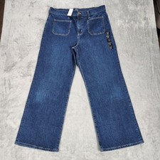 J.Crew Jeans Womens 32 Dark Wash High Rise Full-Length Slim Wide Leg Denim