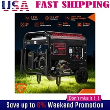 5000W Portable Inverter Generator Gas Powered Quiet for Home Backup Construction
