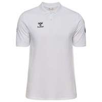 hummel Poloshirt Hmlgo 2.0 Chevron M Weiß Baumwolle Sportshirt