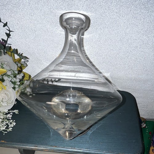 Clear Glass Decanter w/ Lid/Stopper, 2-Piece Set, Contemporary Style - Picture 6 of 14