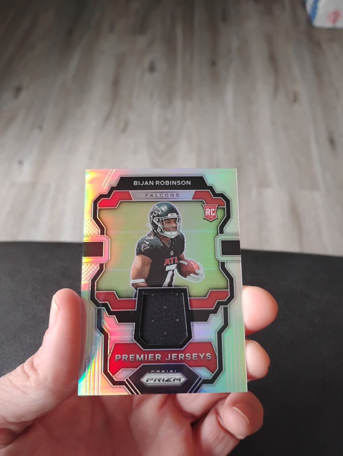 Bijan Robinson 2023 Panini Prizm Silver Premier Jersey RC PJ-BR Atlanta Falcons