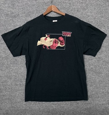 Vintage 2006 Hellboy Animated Series Large Promo Shirt Black Comic Double Sided