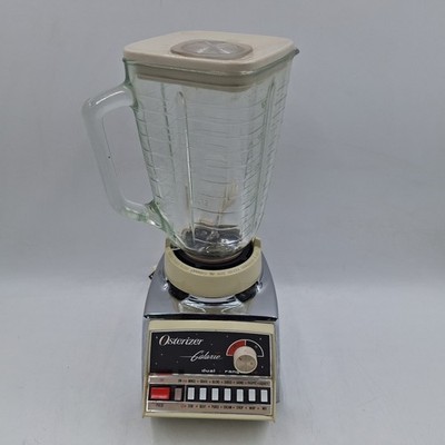 Vintage Osterizer Galaxie Blender 14 Dual Range Glass Jar 1960s Chrome Tested