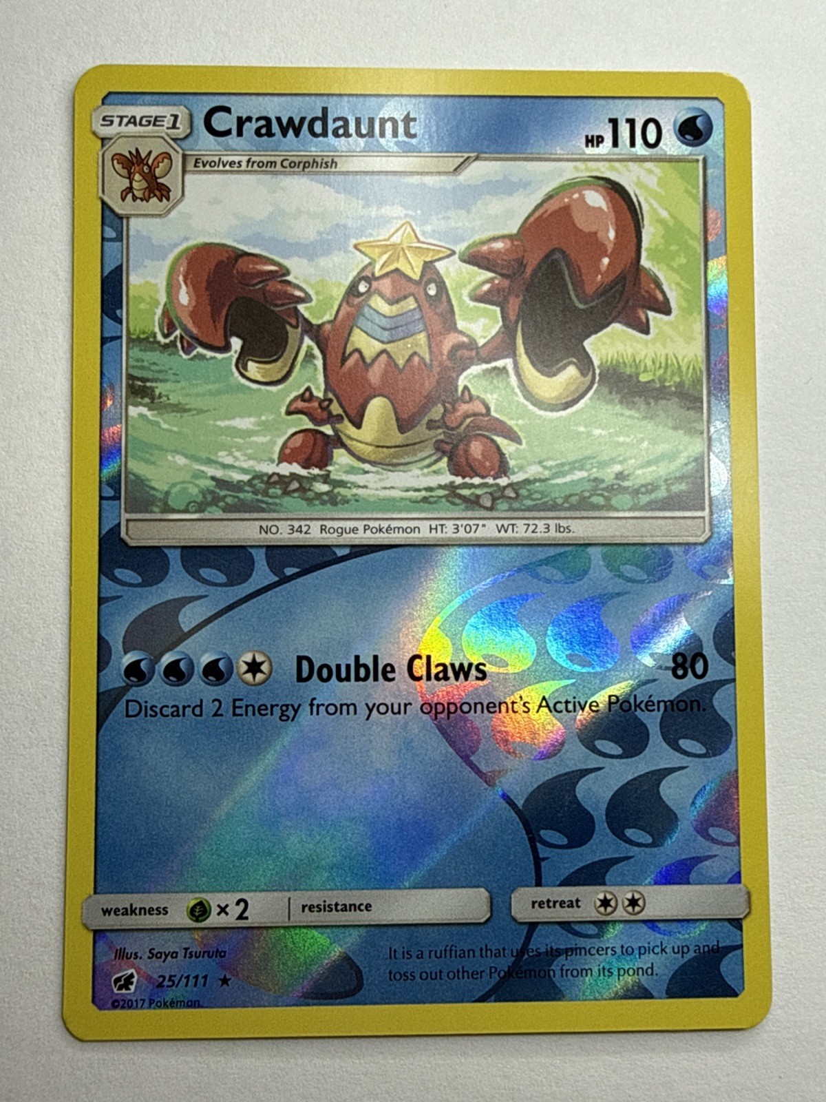 Crawdaunt 25/111 Crimson Invasion Base TCG Pokemon Card Near Mint
