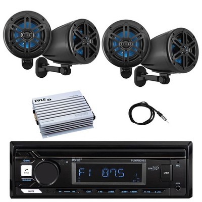 Pyle Marine Bluetooth Receiver, 4x 5.25   180W Off-Road Speakers, Amp, Antenna
