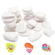 50PCS White Rocks for Painting, 1.2"-2.0" Smooth Natural Irregular DIY Craft ...