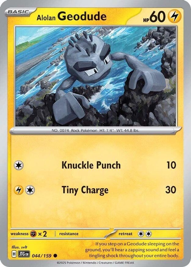 Pokemon Alolan Geodude (44/382) Journey Together NM