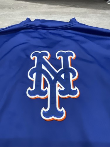 NY Mets Full Zip Track Jacket Majestic Size Small - Big Back Patch - Picture 3 of 8