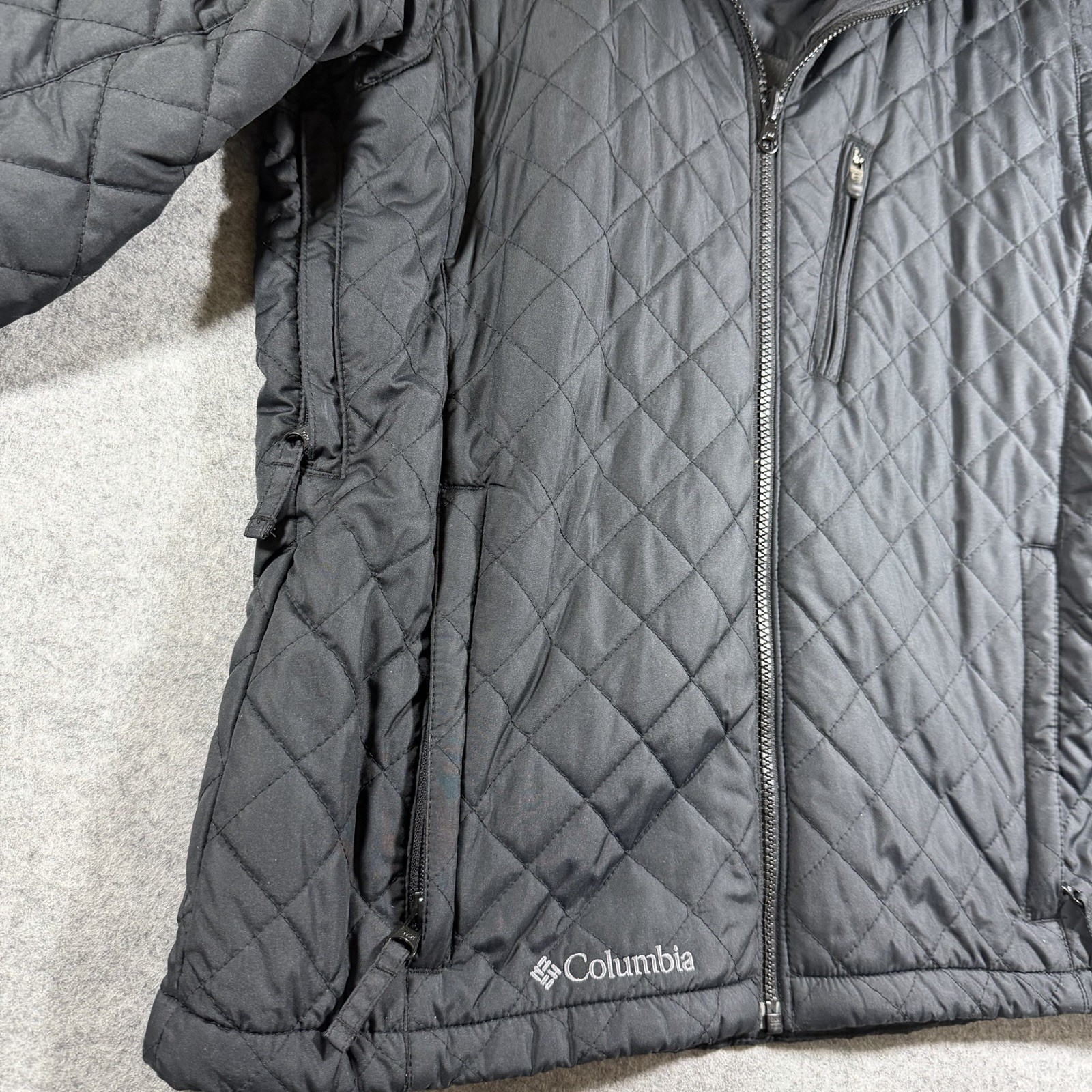 Vintage Columbia Core Interchange Jacket Womens M Black Quilted Insulated Coat thumbnail 2