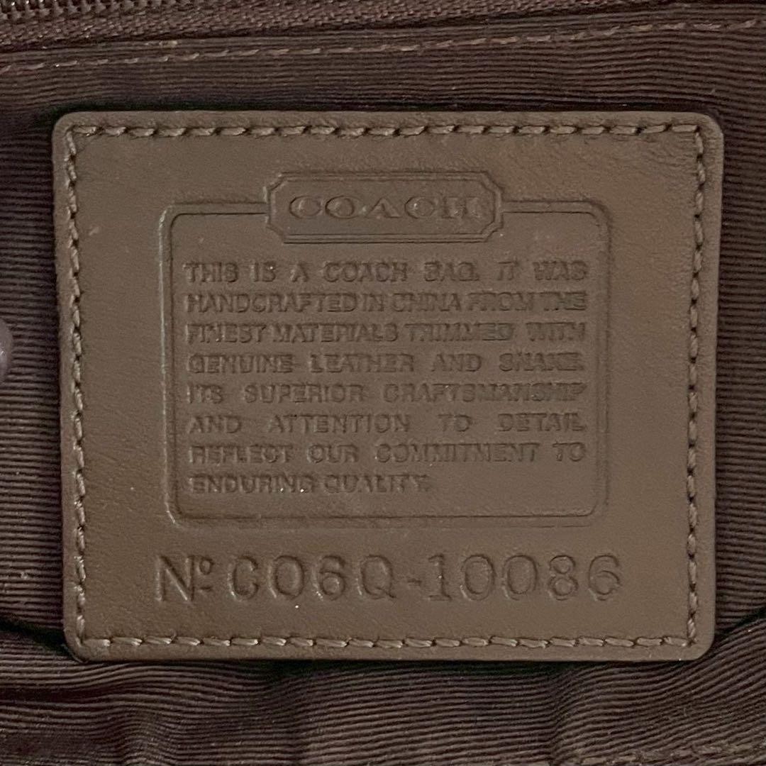 Coach Hobo Shoulder Bag Canvas Python Embossed Br… - image 10