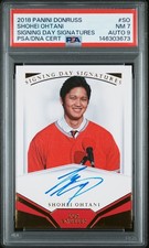 2018 PANINI DONRUSS SIGNING DAY SIGNATURES #SO SHOHEI OHTANI 32/50 PSA 7 AUTO 9