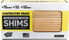 Natural Cedar Wood Shims - 8" Length for Strong Flexible Support, 56 Pack