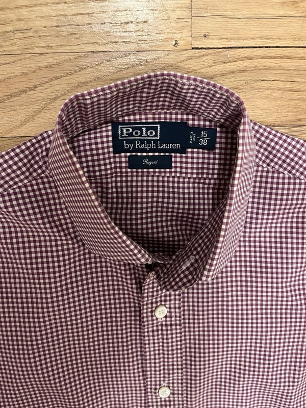 Polo Ralph Lauren Vintage Men’s Purple Gingham Cotton Button Down Shirt - 15