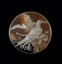 1975 Proof .925 SILVER British Virgin Islands QEII Frigate Birds LOW MINTAGE