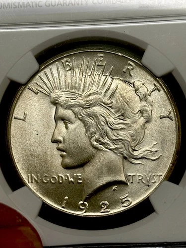 1925 Peace Silver Dollar MS65 NGC White, Great Strike