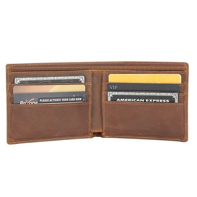 POLARE ORIGINAL Men's RFID Blocking Vintage Italian Genuine Small, Brown