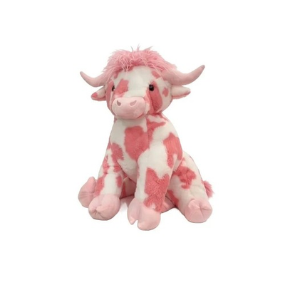 #ad Jumbo Longhorn Cow Plush Pink White 24quot; Valentine#x27;s Day Way To Celebrate Viral $69.99