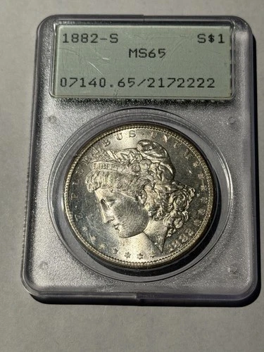 1882 S Morgan Silver Dollar PCGS MS-65 OGH