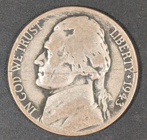 A Silver Jefferson Wartime Nickel from 1943!  P-Mint  